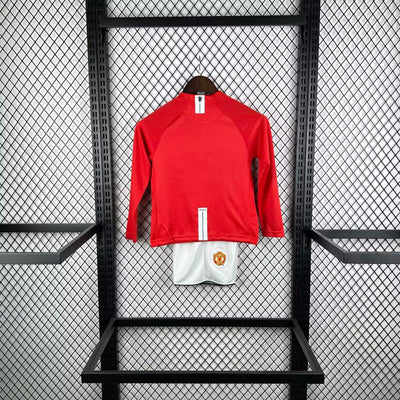 Manchester United Retro Langarm Kinder-Set 2007/08