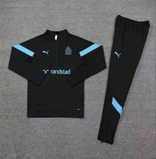OLYMPIQUE DE MARSEILLE BLACK AND BLUE TRACKSUIT