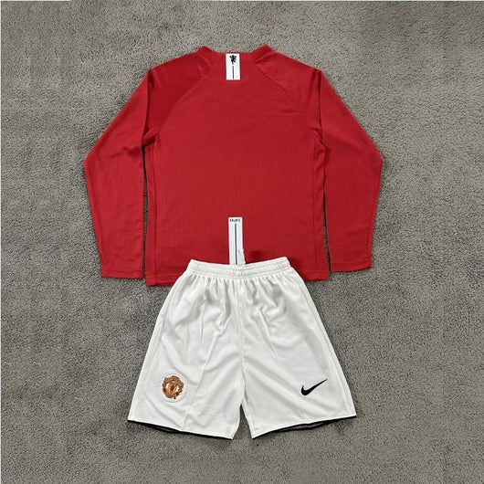 Manchester United Retro Langarm Kinder-Set 2007/08